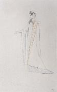 Fernand Khnopff Costume Drawing For Le Roi Arthus Genievre oil